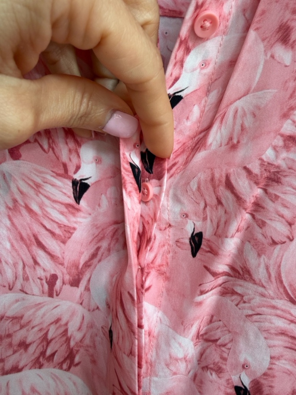 Alice + Olivia Pink Flamingo Print Mini Shirt Dress - Picture 9 of 9